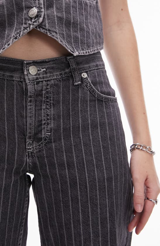 Shop Topshop Ember Pinstripe Jeans In Black