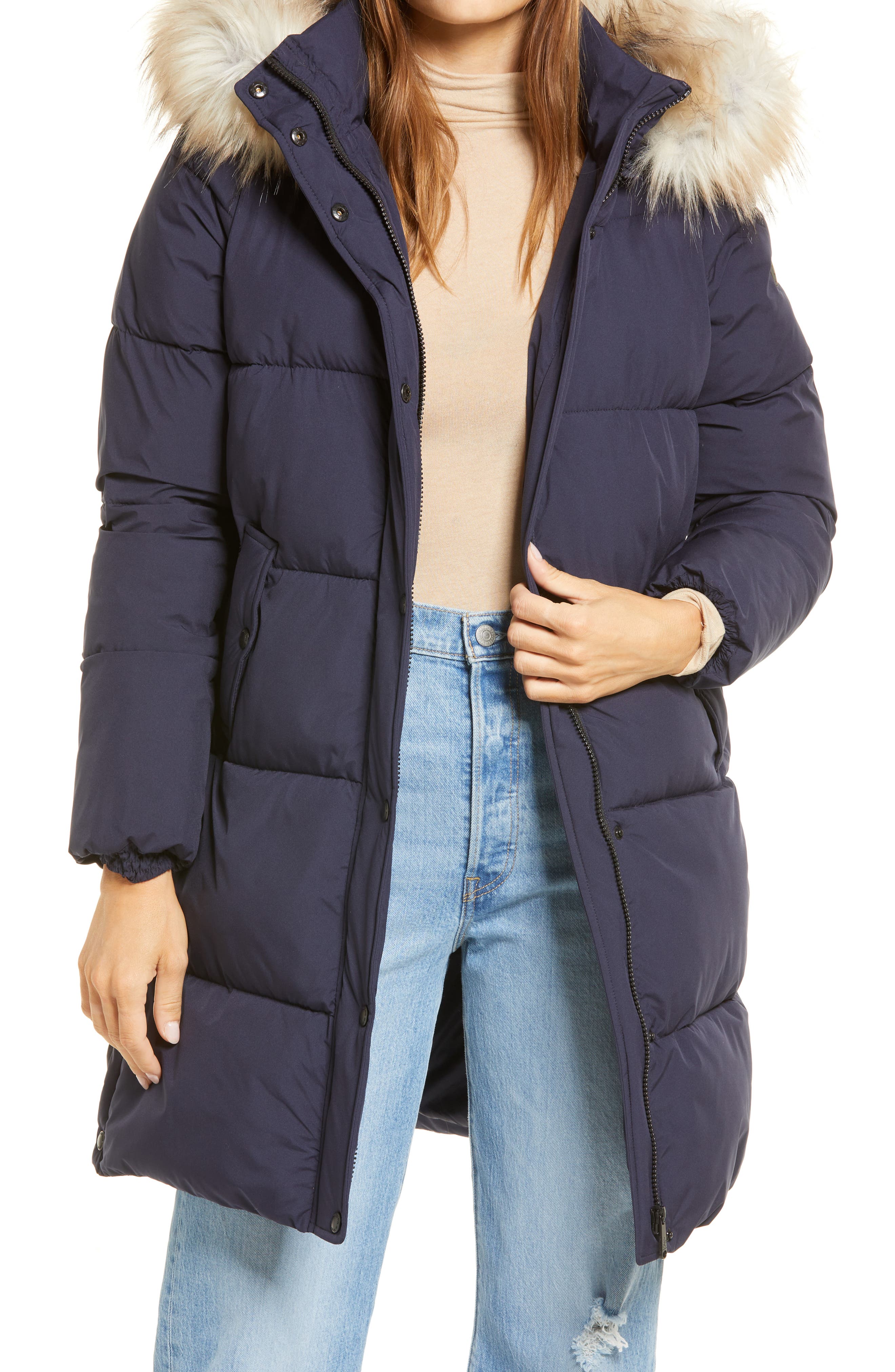 navy puffer coat ladies