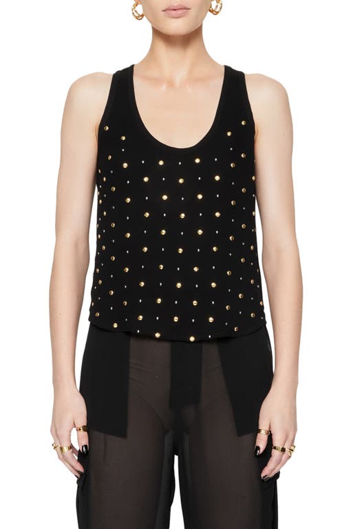 Rebecca Minkoff Bridget Stud Detail Tank Top True Black at Nordstrom,