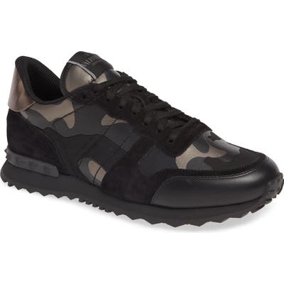 Valentino Garavani Camo Rockrunner Sneaker, Black