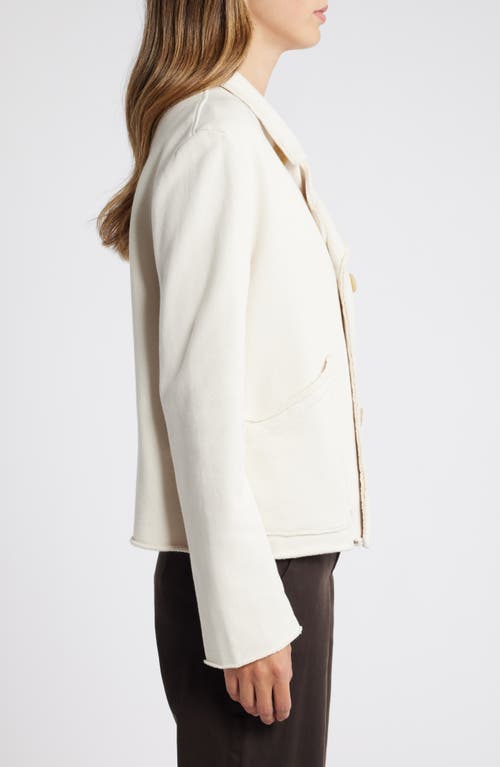 Shop Frank & Eileen Mini Belfast Crop Knit Peacoat In Vintage White