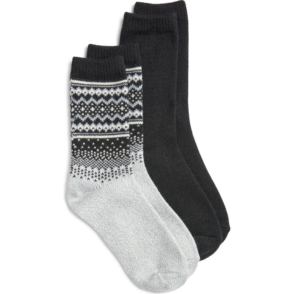 Hue Assorted 2-pack Crew Socks In Black Pack