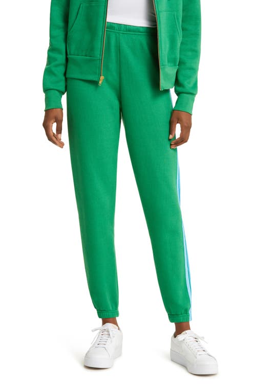 Shop Aviator Nation Stripe Sweatpants In Kelly Green/blue