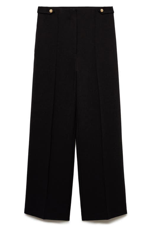 Shop Mango Straight Leg Ankle Pants In Black