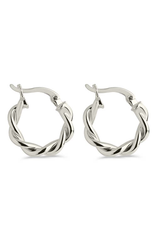 Sterling Forever Hazel Twisted Huggie Hoop Earrings In Silver