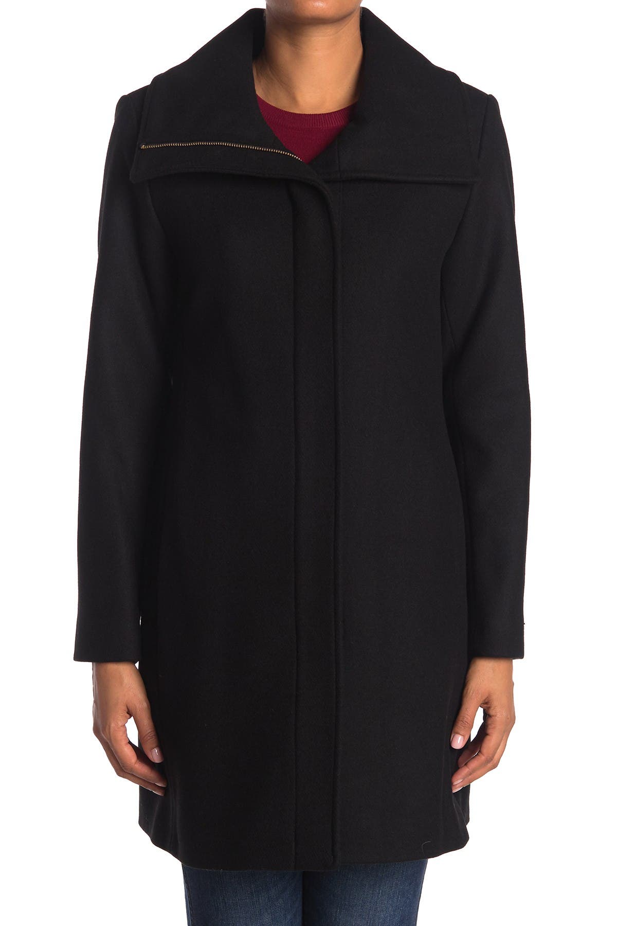 Nine West Zip Front Wool Coat Nordstrom Rack 