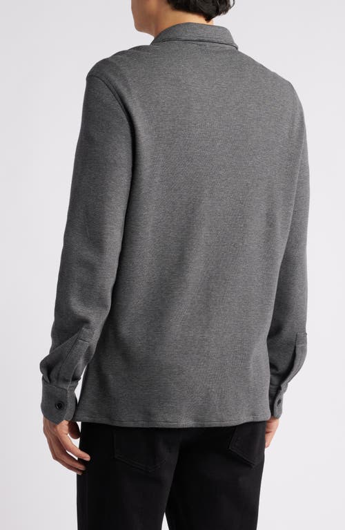 Robert Barakett Lockhead Cotton Blend Knit Overshirt In Dark Grey