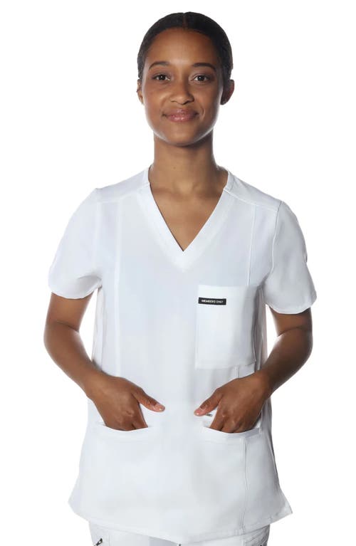 Shop Members Only Palermo 4-pocket Scrub Top In White