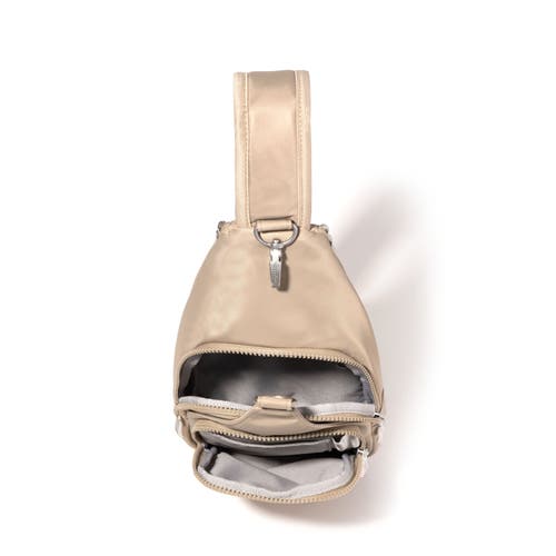Baggallini Central Park Sling Bag In Taupe Twill