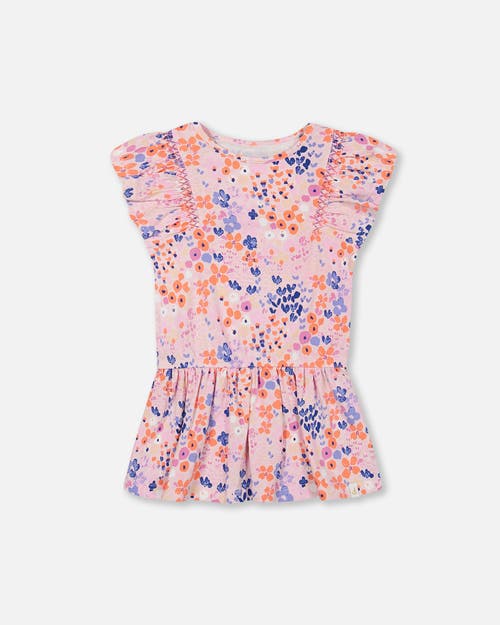 Deux Par Deux Girl's Organic Cotton Tunic Lavender Printed Fields Flowers in Lavender Printed Flowers at Nordstrom