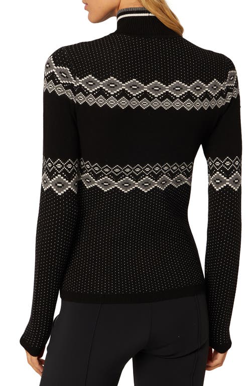 Shop Alp N Rock Goldie Intarsia Mock Neck Sweater In Black