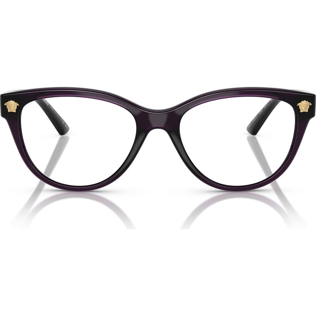 Versace 54mm Cat Eye Optical Glasses In Violet