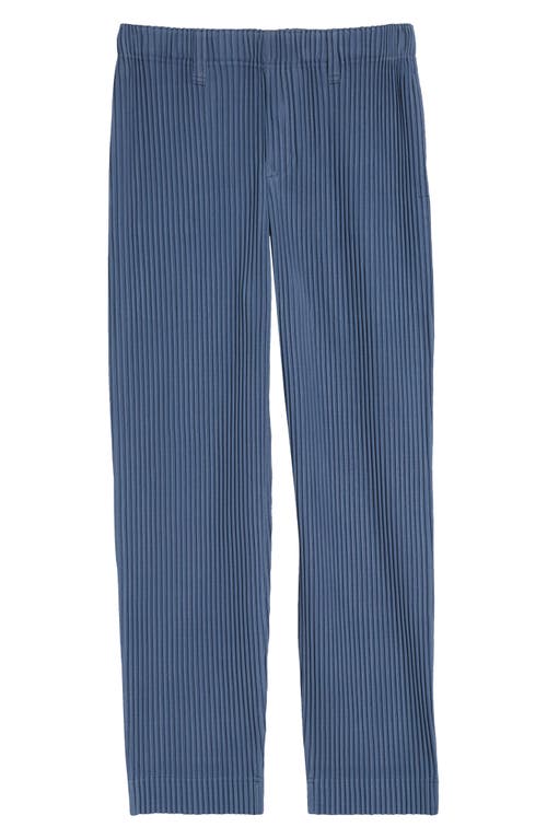 Shop Issey Miyake Homme Plissé  Pleated Straight Leg Pants In Blue Gray