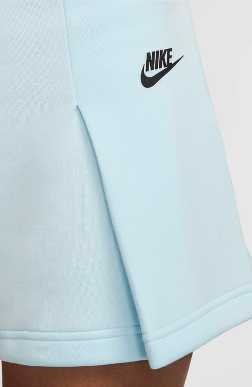 Shop Nike Tech Fleece High Waist Pleated Shorts In Glacier Blue/black