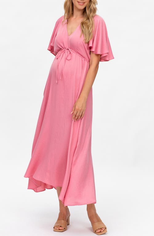 PIETRO BRUNELLI Maternity Maxi Dress in Light/Pastel Pink 