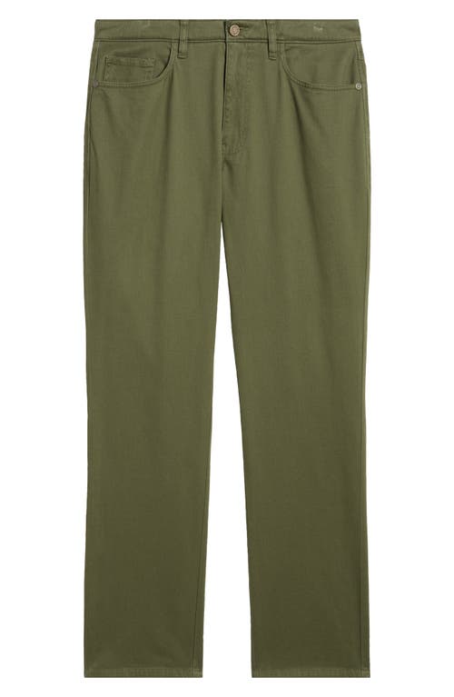 Shop Johnston & Murphy Straight Leg Stretch Pima Cotton Pants In Olive