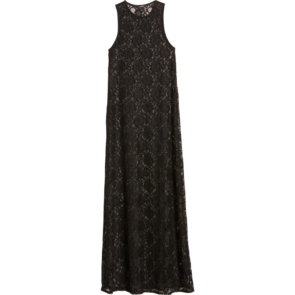 Nasty Gal Sheer Lace Maxi Dress In Black