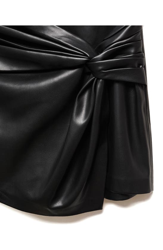 Mango Knot Leather-effect Mini Skirt Black In Black