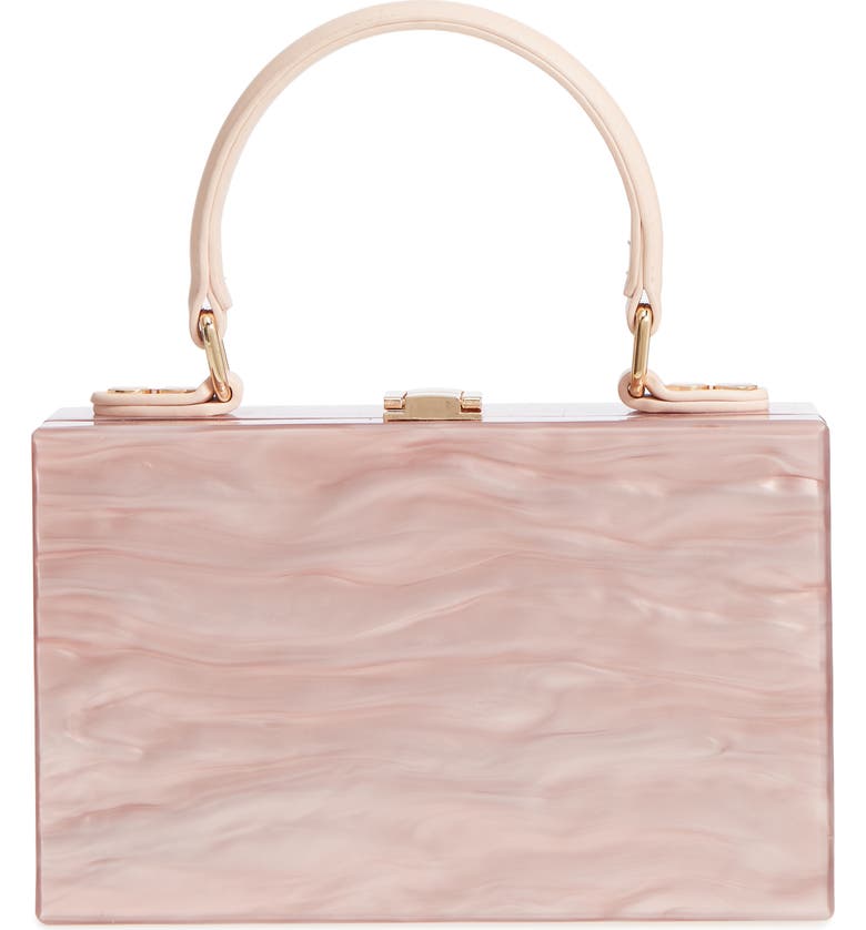 LIKE DREAMS Clara Top Handle Box Clutch, Main, color, Pink