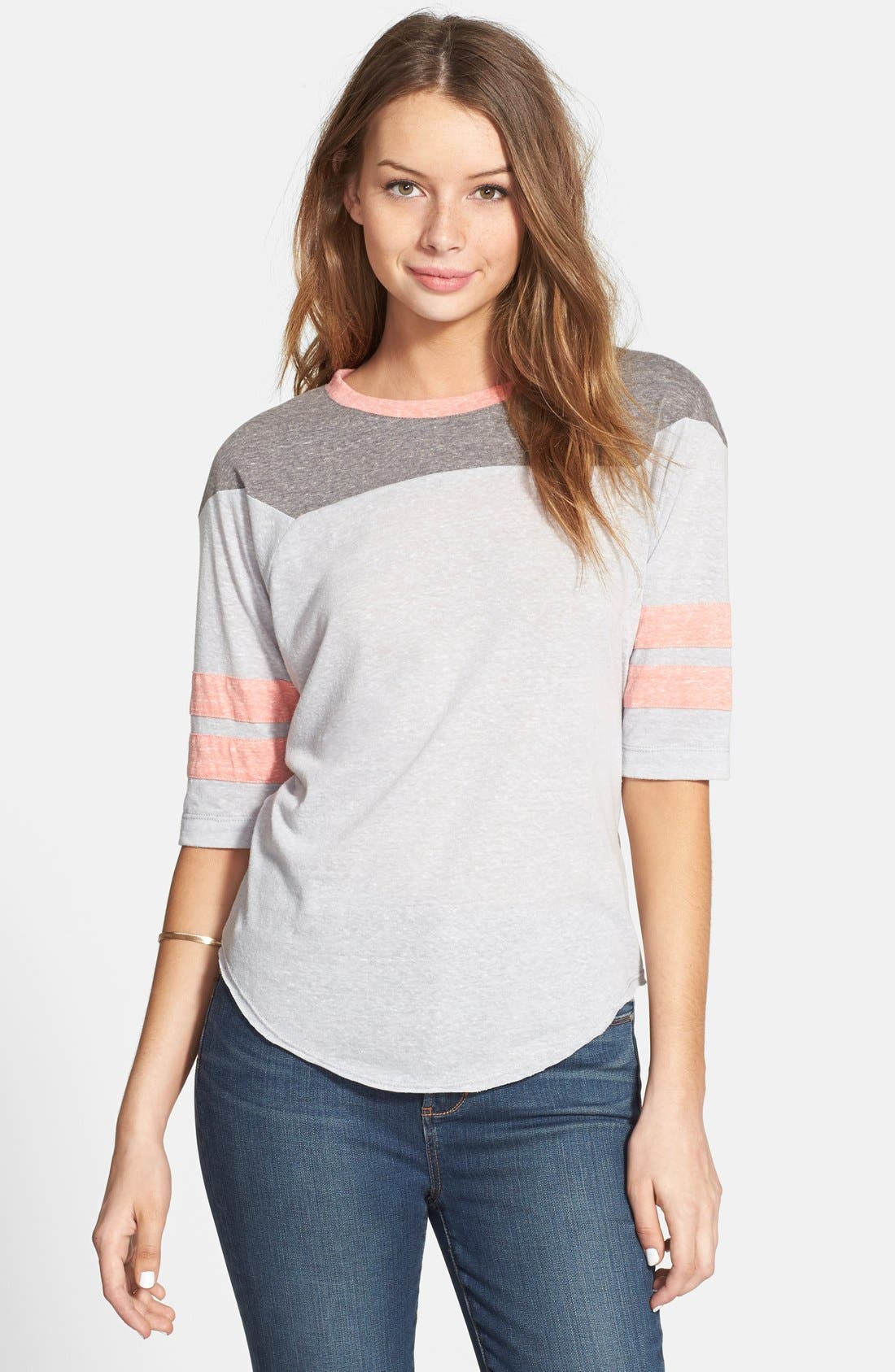Living Doll Colorblock Baseball Tee (Juniors) Nordstrom