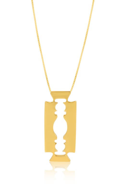 Johnny Nelson Block Blade Pendant Necklace In Gold