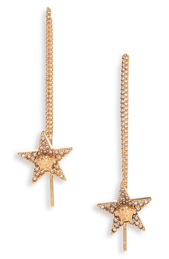 VERSACE STAR PENDANT THREADER EARRINGS