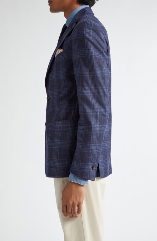 Eleventy Plaid Wool Blend Sport Coat In Blue