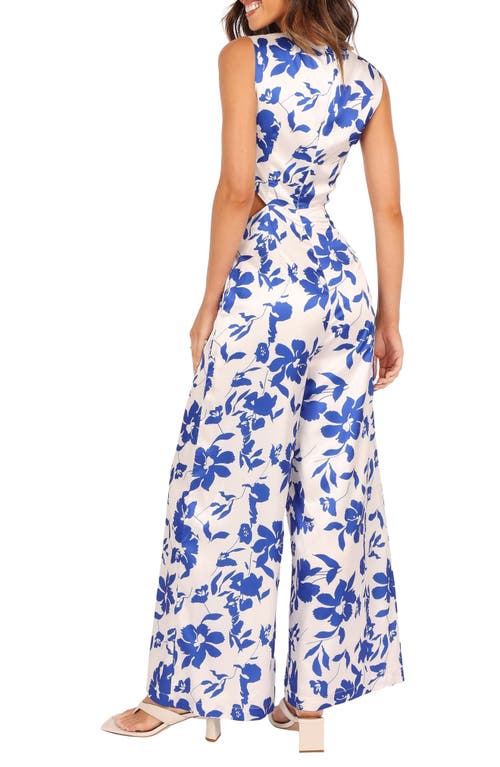 Petal And Pup Petal & Pup Lulu Floral Print Wide Leg Jumpsuit In Blue