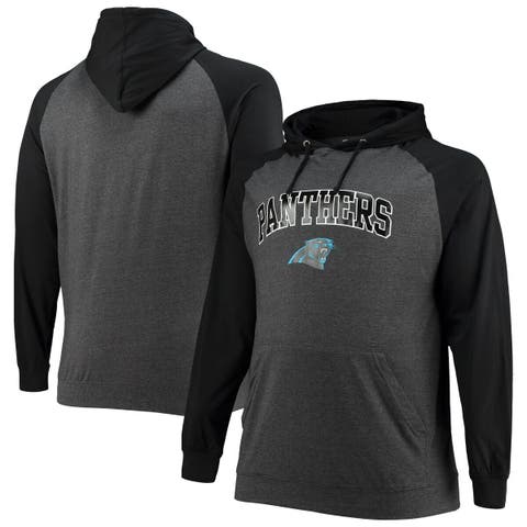 Men's Antigua Black Carolina Panthers Victory Pullover Hoodie Size: Medium