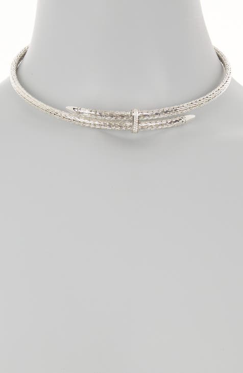 Spear Coil Diamond Choker Necklace