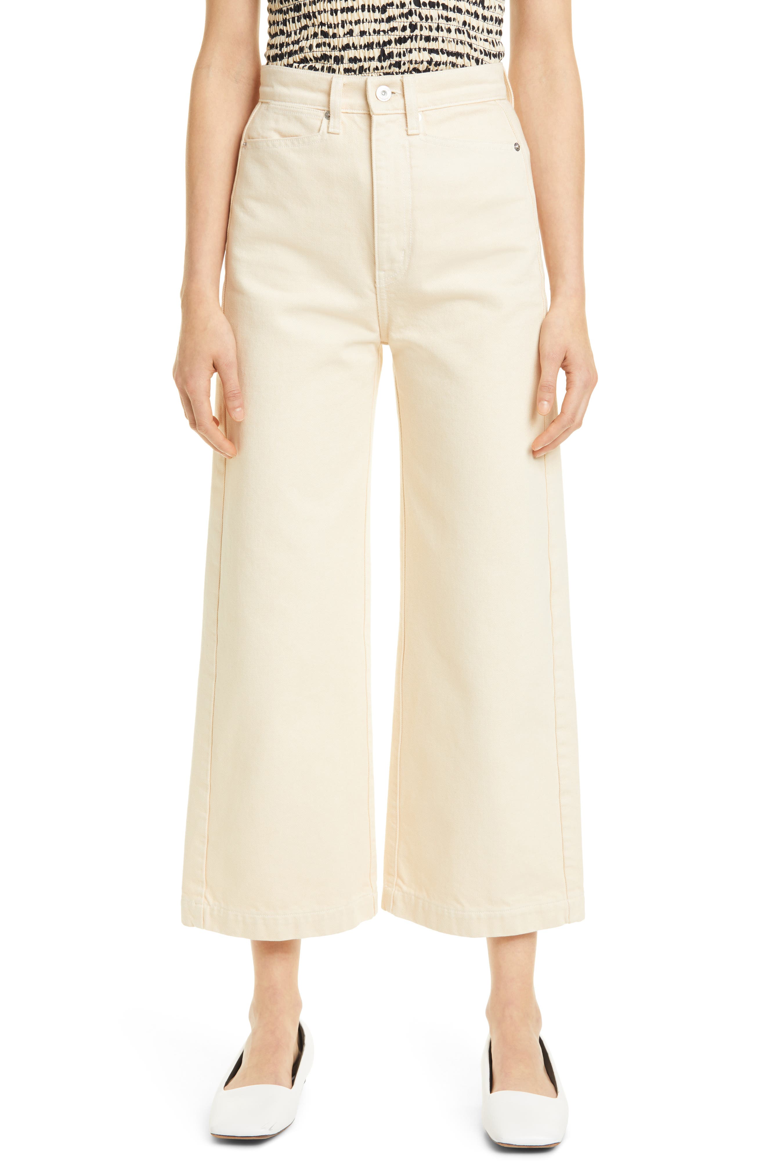 cream culotte jeans