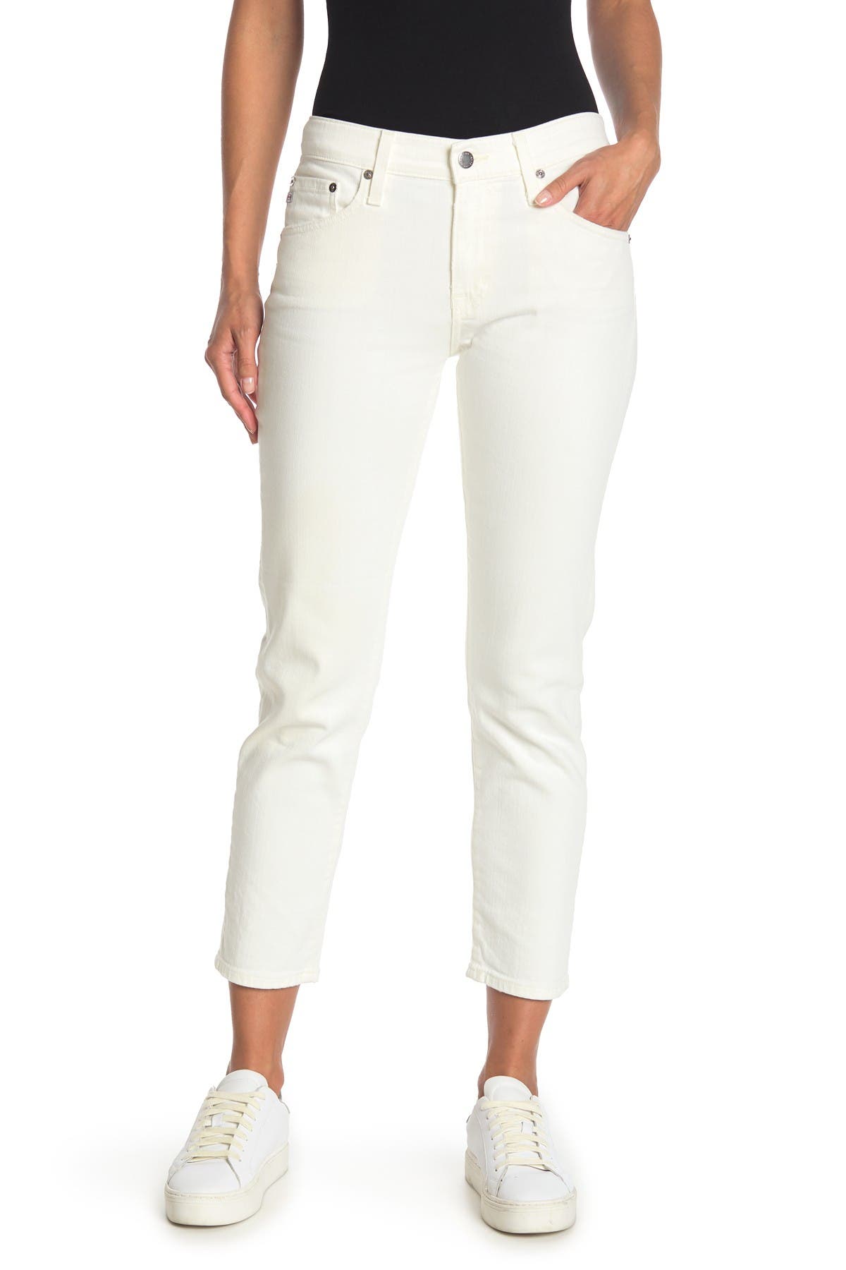 Ag The Ex-boyfriend Crop Slim Jeans In Open White4