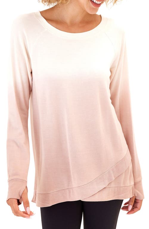 Threads 4 Thought Leanna Gradient Feather Fleece Long Sleeve Top In Ecru/dune