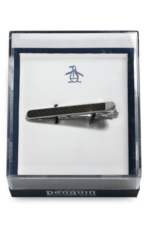 Original Penguin Medallion Pattern Tie Bar In Silver