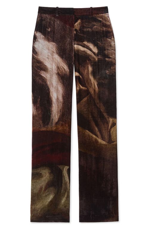 Lafayette 148 Petite L148 X Save Venice Print Velvet Gates Pant In Burnt Sienna Multi