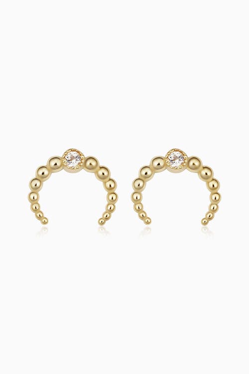 Shop Oradina 14k Yellow Gold Wall St. Beaded Mini Studs