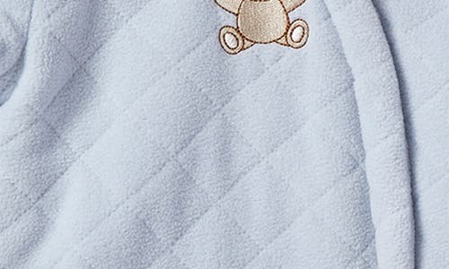 Wippette Bear Hooded Quilted Pram In Soft Blue