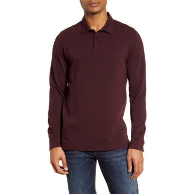 Travismathew Kawloon Regular Fit Long Sleeve Polo Shirt, Red