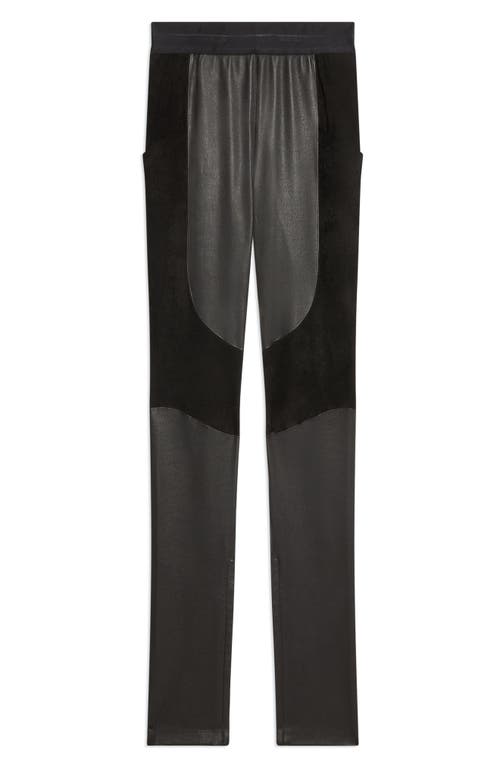 Shop Helmut Lang Racer Leather & Suede Leggings In Black