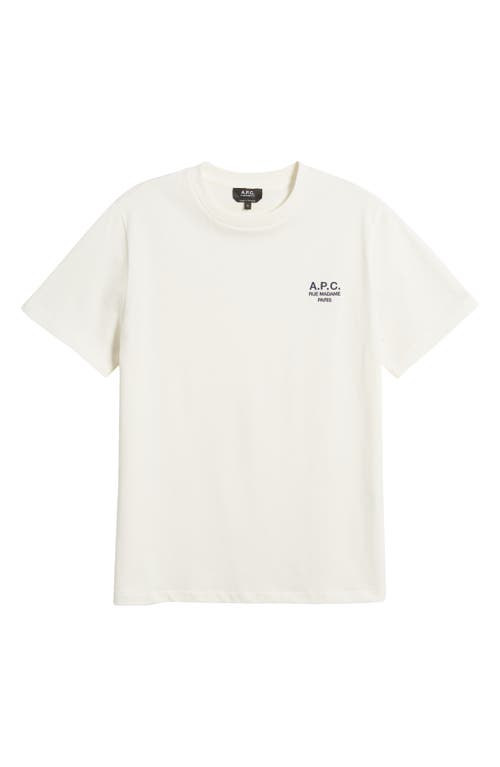 Shop Apc A.p.c. Embroidered Logo Cotton T-shirt In Blanc/dark Navy