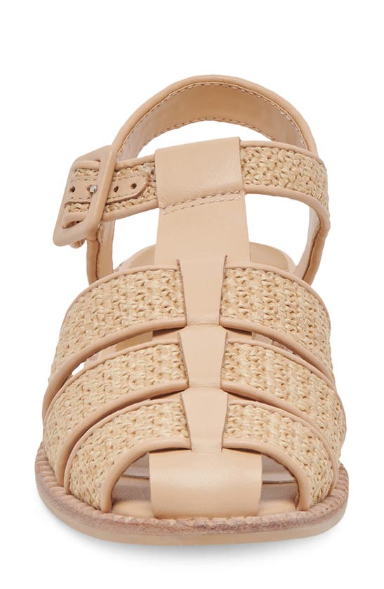 Dolce Vita Holis Womens Cushioned Footbed Leather Strappy Sandals In Light Natural Raffia