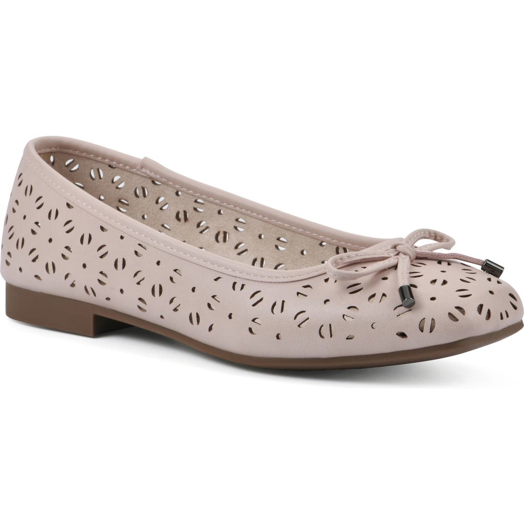 Shop Cliffs By White Mountain Bessa Square Toe Flat In Pale Pink/burnished Smooth
