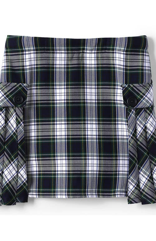 LANDS' END LANDS' END GIRLS PLUS SIDE PLEAT PLAID SKORT ABOVE THE KNEE