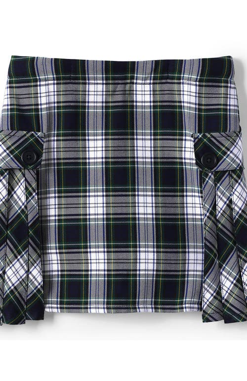 Shop Lands' End School Uniform Girls Side Pleat Plaid Skort Above Knee In White Plaid