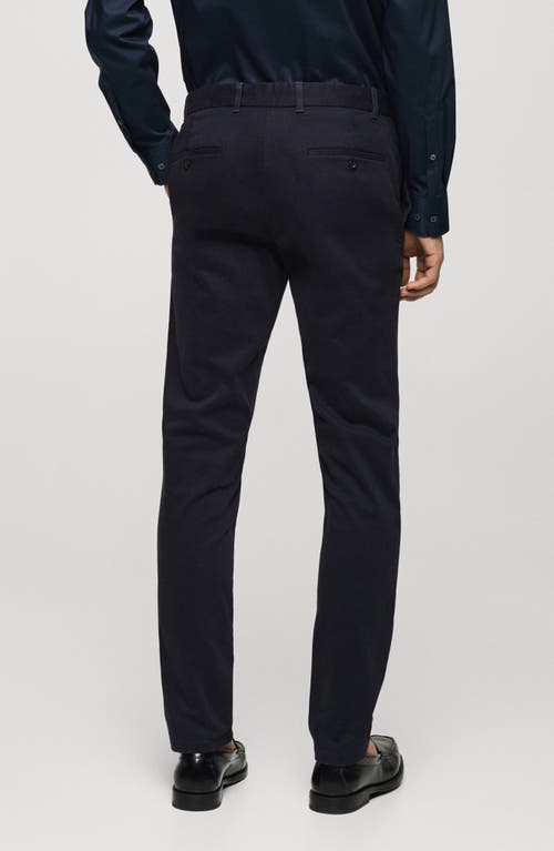 Shop Mango Serge Slim Fit Chino Pants In Dark Navy