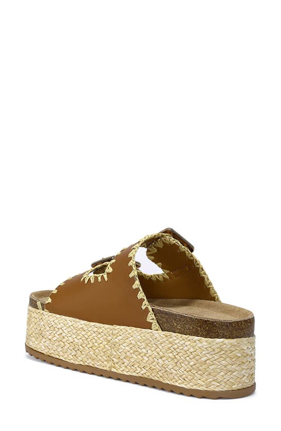 Azalea Wang Calluna Platform Slide Sandal In Tan
