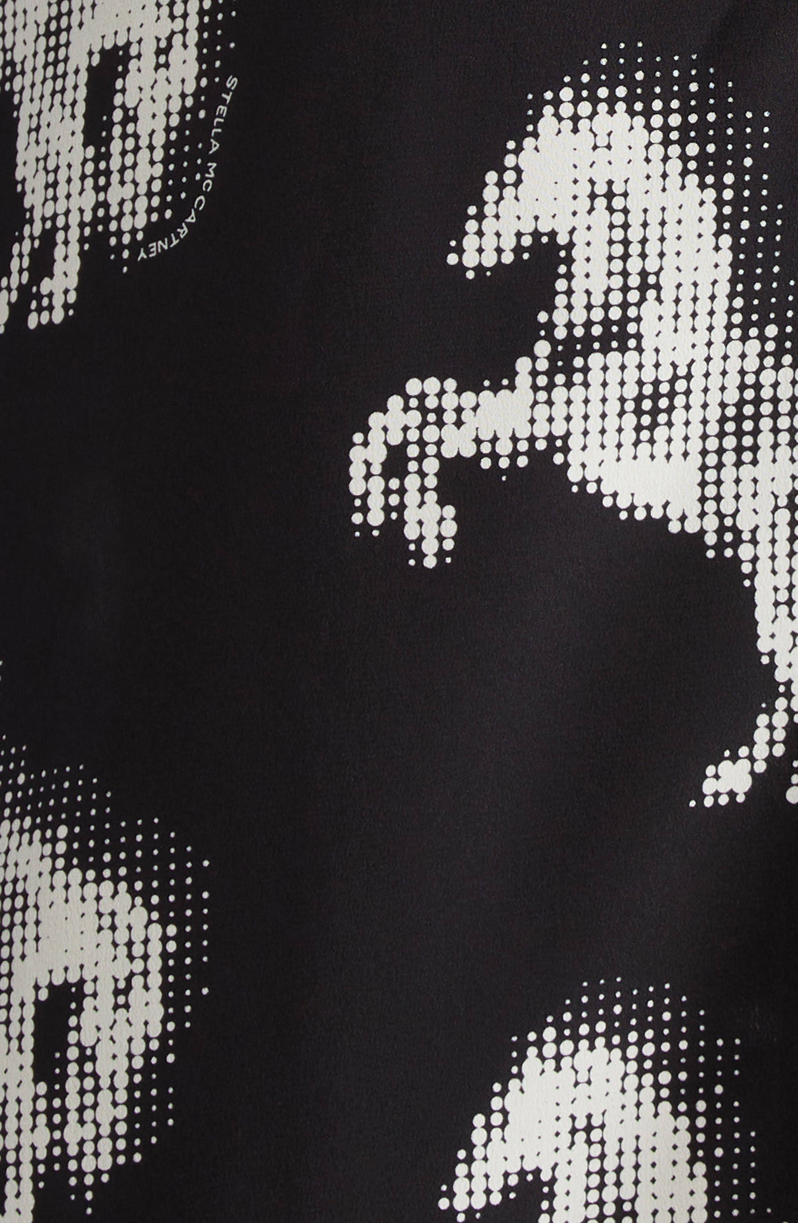 Stella McCartney Pixel Horse Print Handkerchief Hem Silk Skirt in 