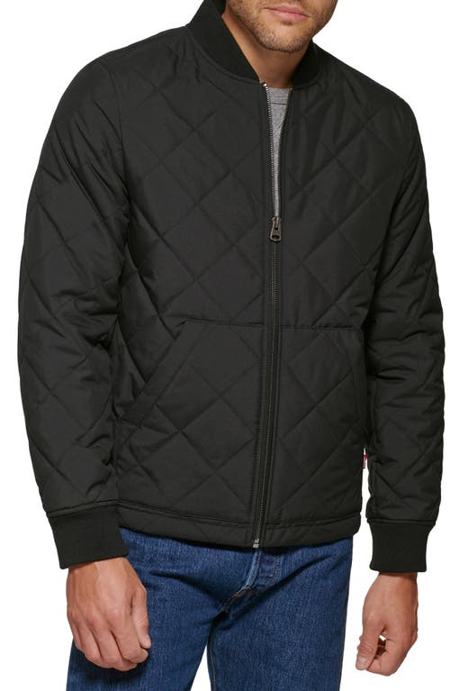 levi's Diamond Quilted Bomber Jacket in Black