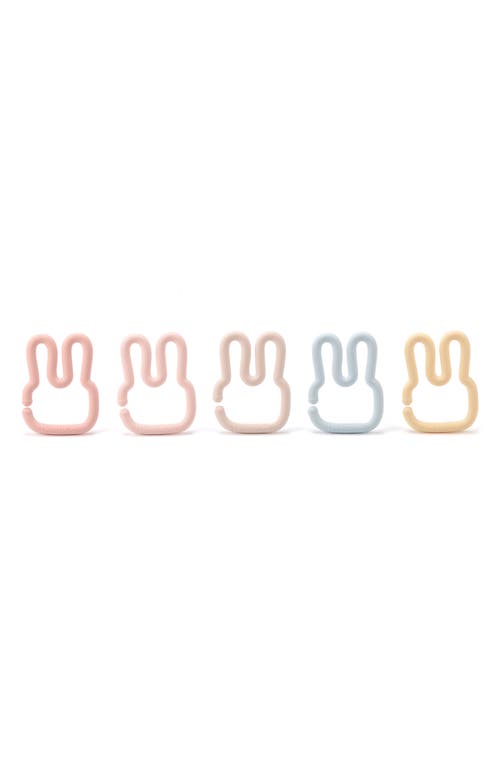 Shop Loulou Lollipop Assorted 5-pack Silicone Bunny Toy Links In Pink Multi