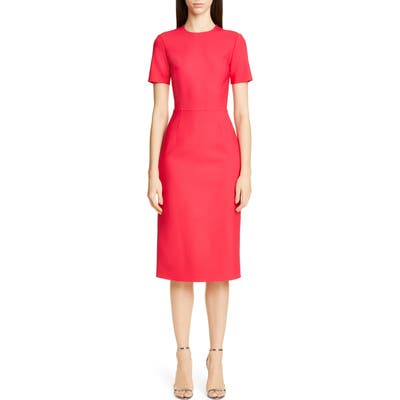 Carolina Herrera Double Face Sheath Dress, Red
